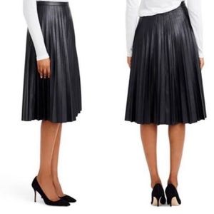 J. Crew Faux Leather Pleated Midi Skirt, 12
